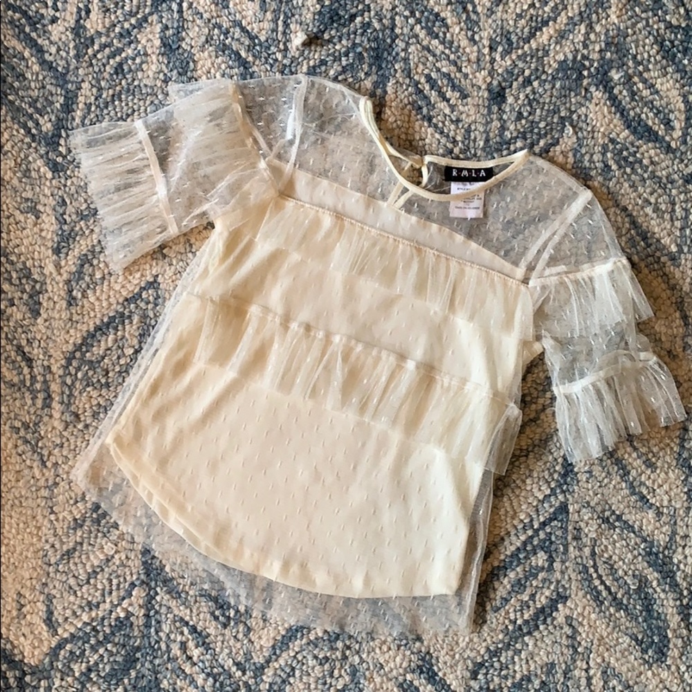 Girls Ivory Lace Top